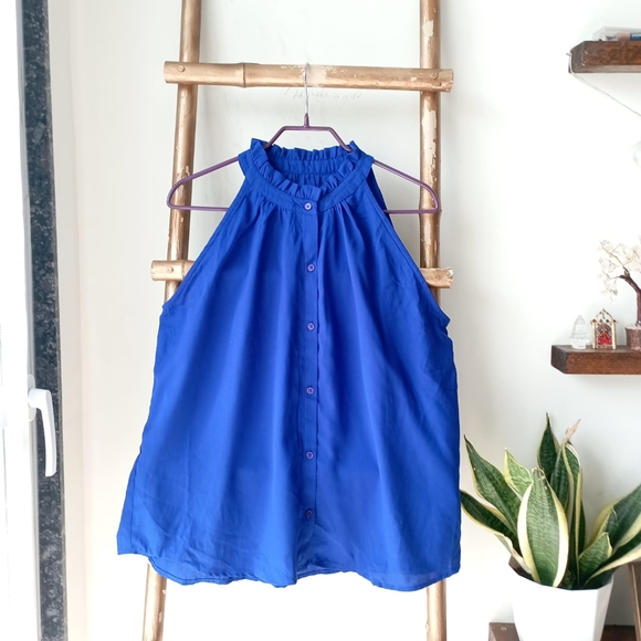 Cobalt Blue Elegant Top - Picture 3 of 8